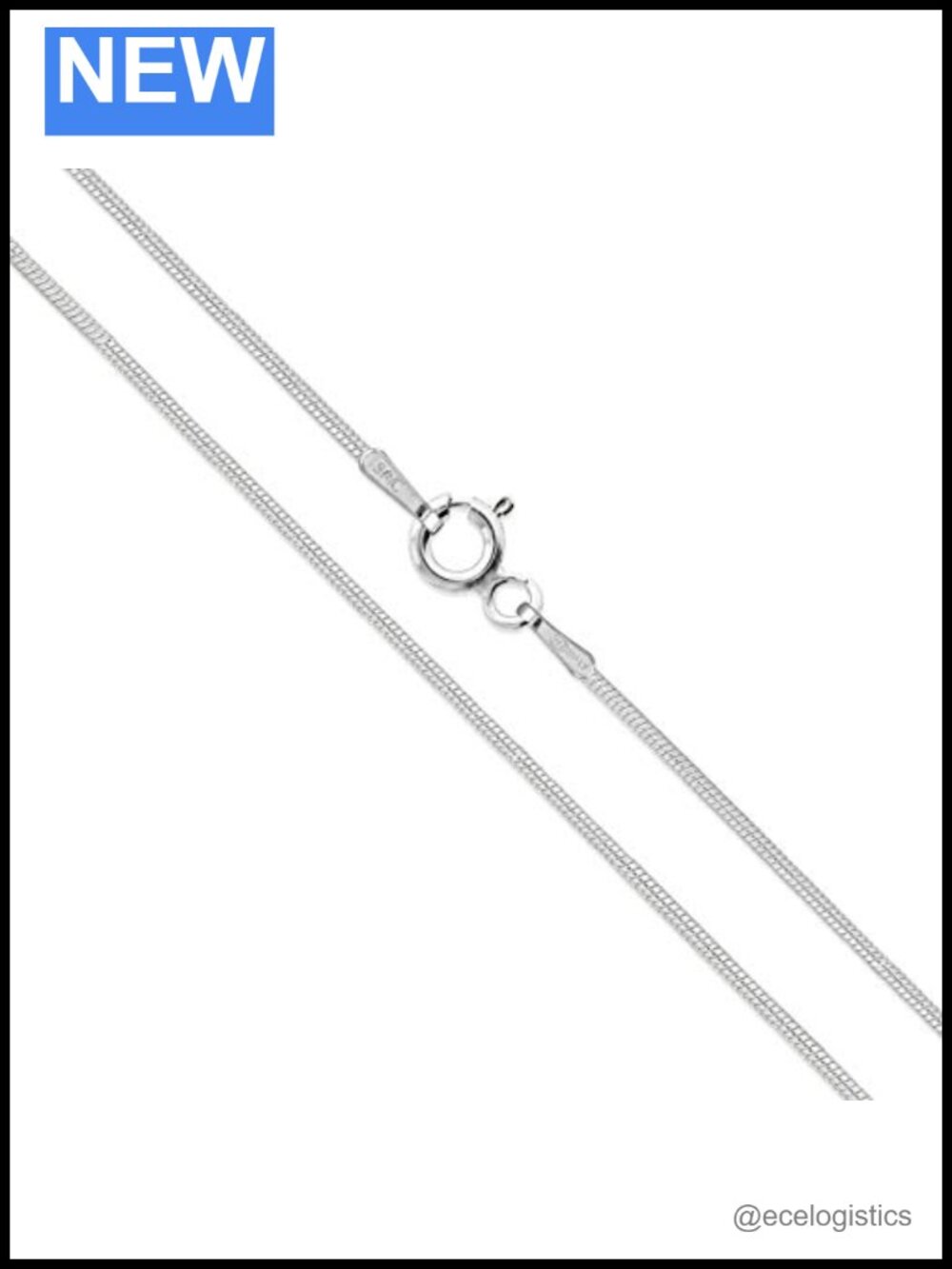 Sterling Silver Snake Chain Necklace 0.8mm 30" 925 Italy